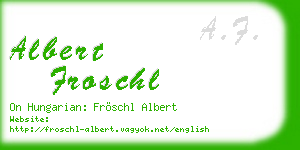 albert froschl business card