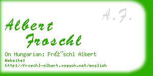 albert froschl business card